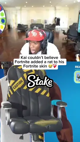 Kai couldn’t believe  Fortnite added a rat to his  Fortnite skin 😭❤️‍🩹#fyp #kaicenat #mafiathon3 #viral #fortnite 