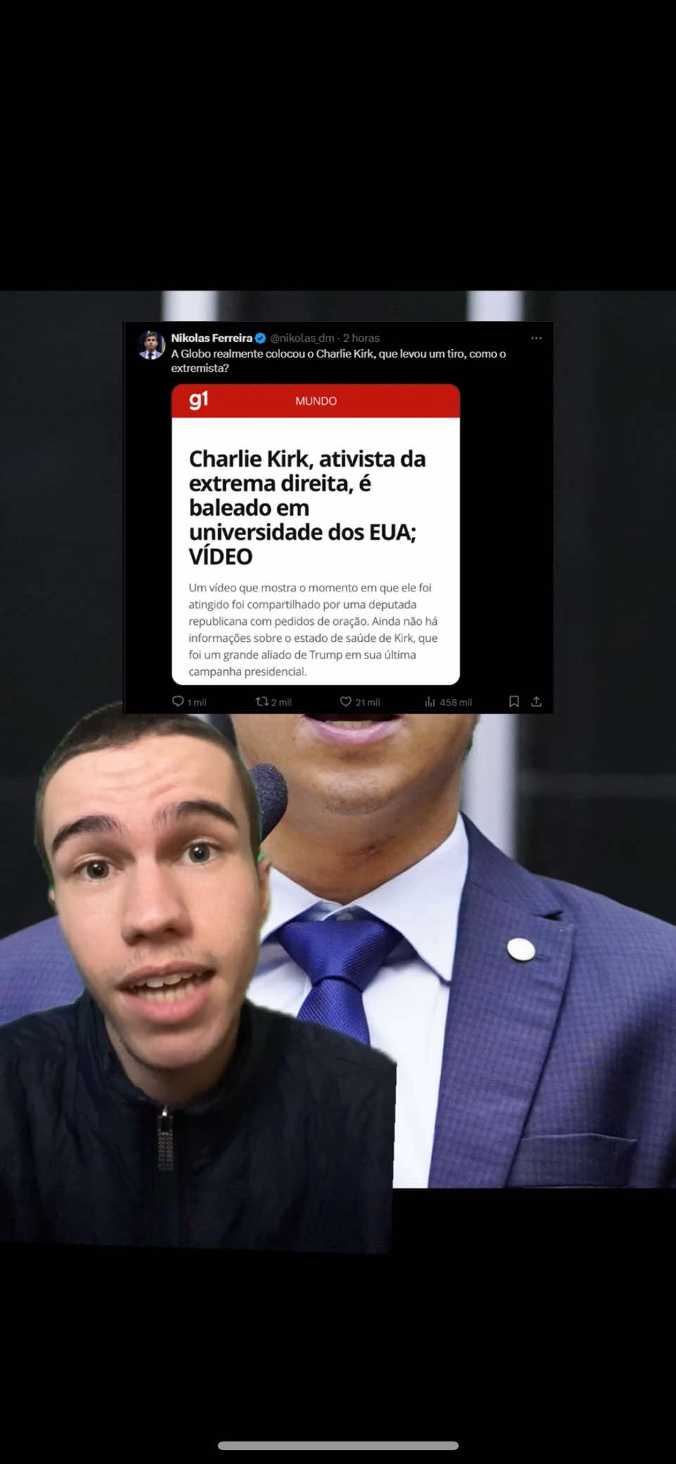 Nikolas Ferreira se pronuncia sobre charlie kirk #nikolasferreira #charliekirk #ocristaoeapolitica 