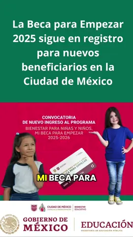 La Beca para Empezar 2025 sigue en registro para nuevos beneficiarios en la Ciudad de México, pero atención: la fecha límite para inscribirte es el martes 30 de septiembre. Este programa social está dirigido a estudiantes de preescolar, primaria y CAM de escuelas públicas, y representa un apoyo económico directo para útiles y uniformes escolares. El registro se realiza en línea, y es indispensable contar con tu Llave CDMX y documentos básicos digitalizados. No dejes que se te pase la fecha, porque después de septiembre ya no podrás inscribirte para este ciclo escolar. Comenta la palabra registro si necesitas más información, guarda este video y compártelo con otras familias que aún no se han inscrito. #MiBecaParaEmpezar #Registro2025 #LlaveCDMX #Apoyo