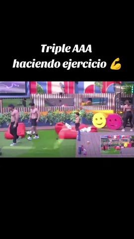 Aarón Aldo y Abelito haciendo ejercicio  #mexico #abelito #lacasadelosfamososmx #aaronmercury #aldodenigris 
