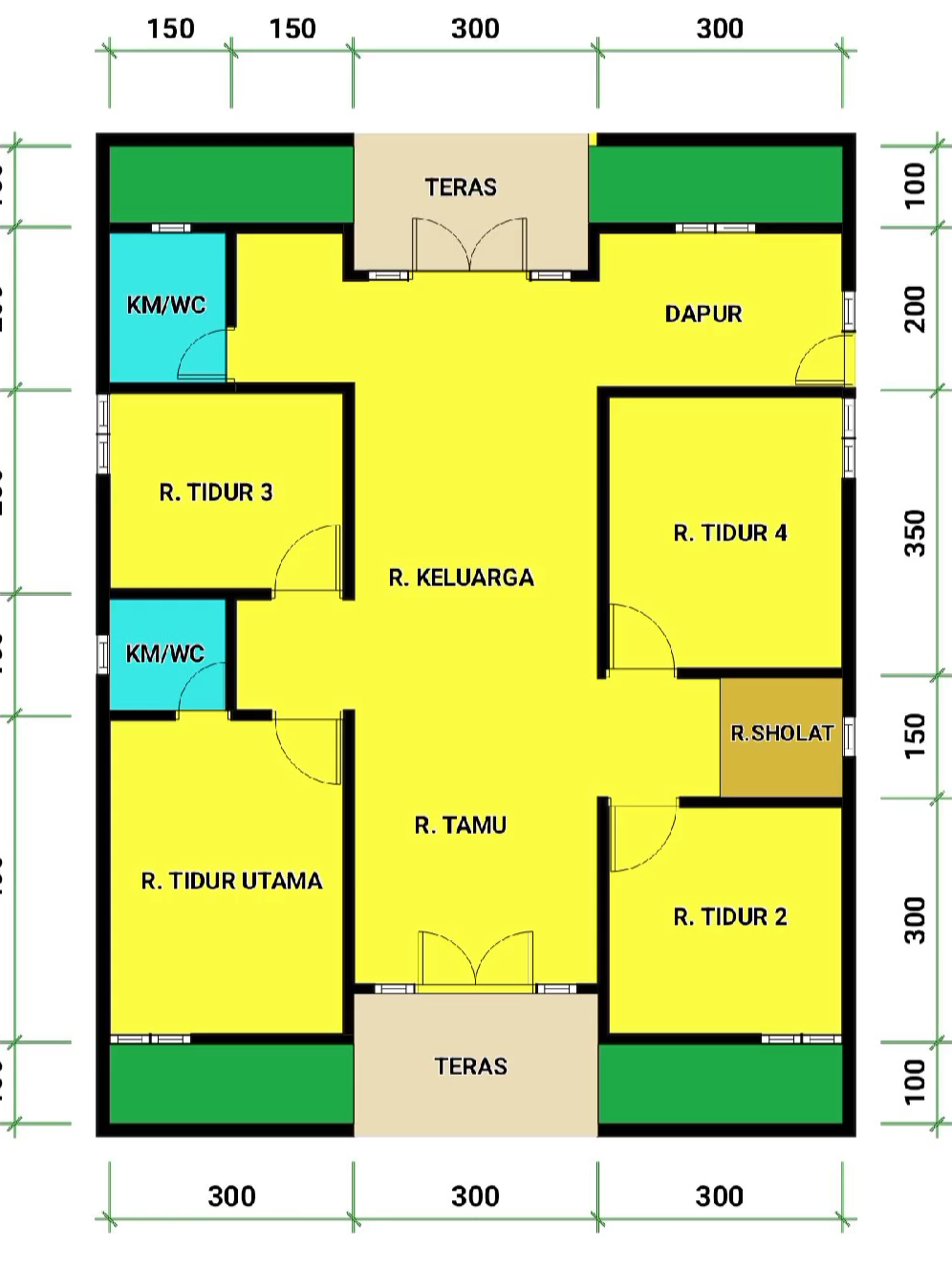 DENAH 9X12 1 Lantai.#rumahidaman #rumah #rumahminimalis #jasadesainrumah #gambarrumah #property #fyp