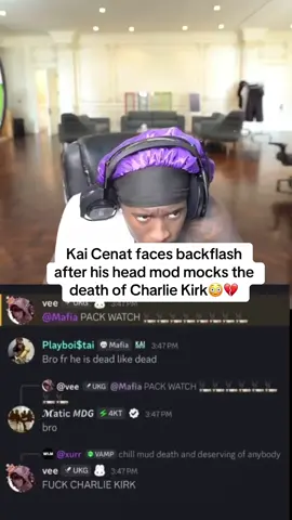 Kai Cenat faces backflash after his head mod mocks the death of Charlie Kirk😳💔 #kaicenat #mafiathon3 #charliekirk 