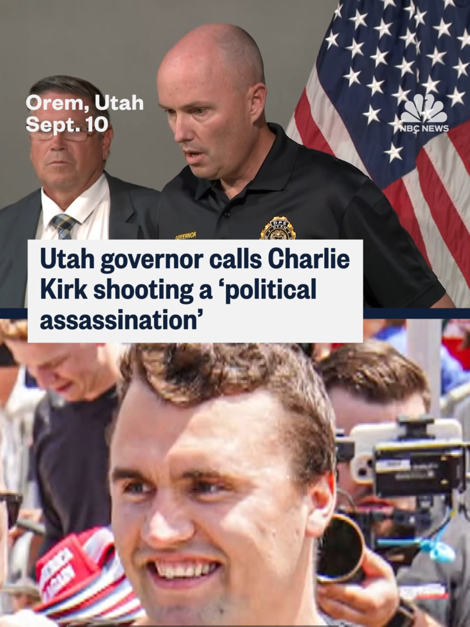 In remarks to reporters during a press conference #Utah Gov. Spencer Cox described #CharlieKirk’s killing as “a political assassination.”