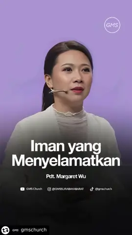Repost IG ID : gmschurch  Original caption : Dasar iman kita adalah mempercayai pribadi Tuhan yang setia, lebih daripada mempercayai apa yang bisa kita lihat dengan mata jasmani. Bukan perbuatan baik yang menyelamatkan, tetapi iman yang teguh kepada Tuhan dan tak mudah goyah sekalipun diterpa badai hidup. Video khotbah dapat diakses melalui akun YouTube GMS Church, Pdt. Margaret Wu, Ibadah Paskah 3 GMS SURABAYA BARAT, “Aku Mau Percaya: Iman yang Diperhitungkan sebagai Kebenaran”, 20 April 2025.