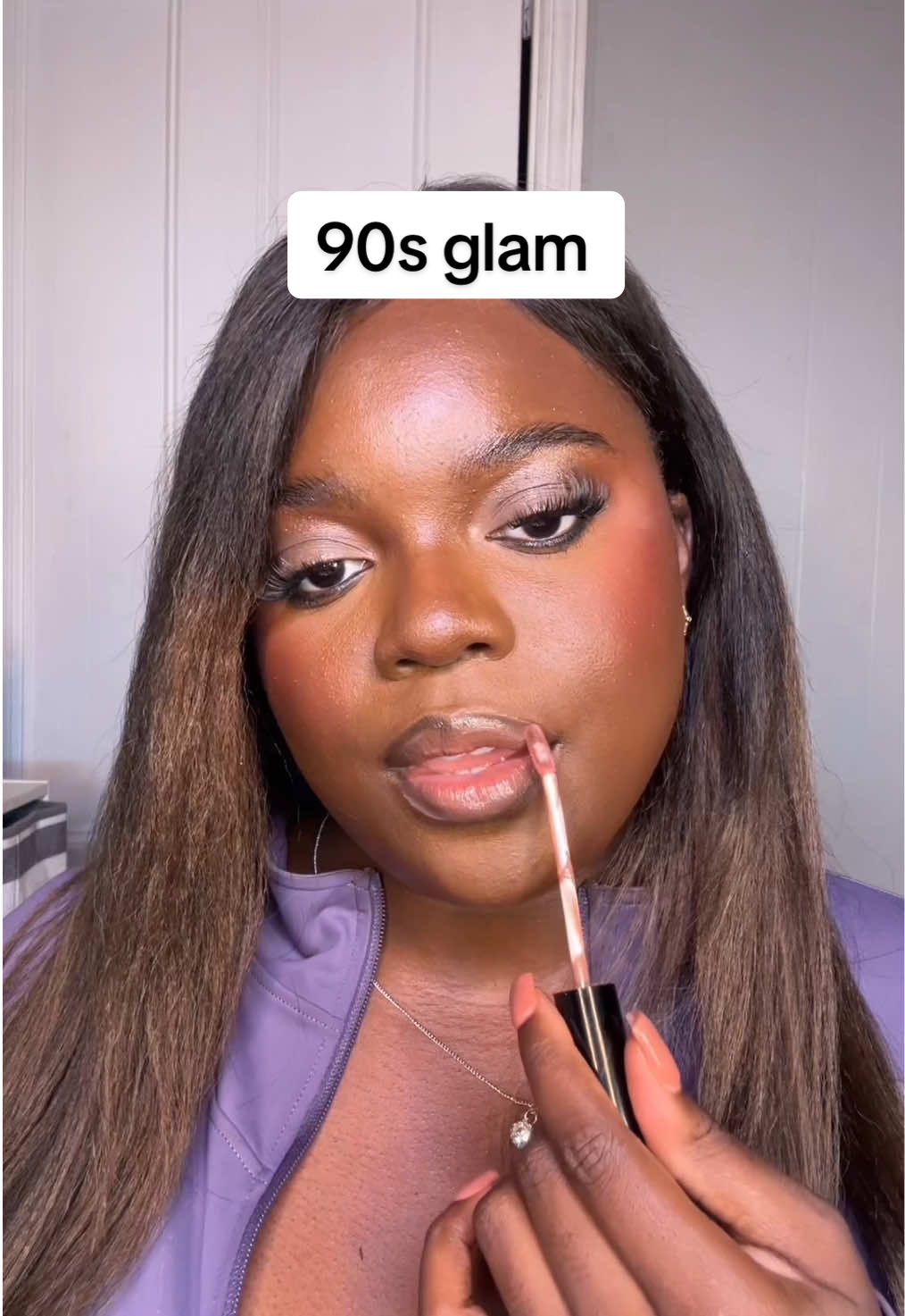 How’d I do? 🤭💕  . . . . . #makeuptutorial #darkskinmakeup #90smakeuplook #makeuptutorial #grwm 