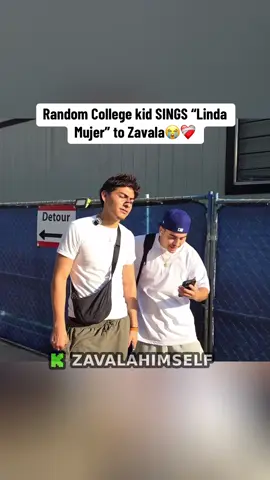 Random College kid SINGS “Linda Mujer” to Zavala😭❤️‍🩹#zavala #zavalahimself #fyp 