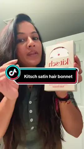 Satin hair bonnet @Kitsch #curvypurvi #spicy_mumma #tiktok #kitsch #onthego 
