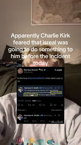 If this is true which I’m not sure, this needs to stop and now. #israel #charliekirk 