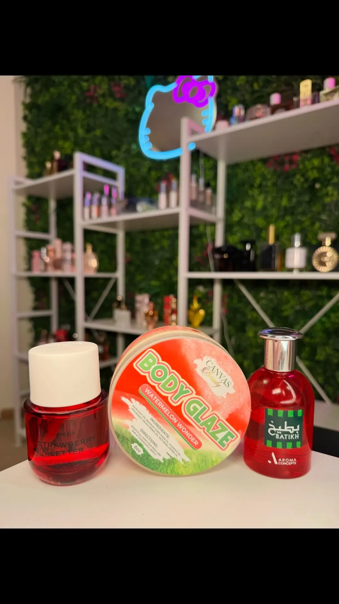 Sweet, juicy, mouth-watering, fruity, DELICIOUSNESS🤤🍓🍉🍎❤️ I don’t know why on earth I haven’t tried this combo already!!! Watermelon and strawberry go together like salt and pepper 😫😭 To me, this combo smells like sipping a frozen watermelon-strawberry daqueri on a hot sunny day ☀️ It’s vibrant, juicy, and addictive as hell! Products pictured: @CANVAS BEAUTY BRAND @CANVAS BEAUTY BRAND Watermelon Wonder Body Glaze @Phlur Fragrances Strawberry Letter @AROMA CONCEPTS FL Batikh Watermelon Wonder notes: strawberry, honeydew melon, juicy orange sweet watermelon, sugared apple raspberry creme, vanilla bean, musk Strawberry Letter notes: cassis leaves, strawberry gariguette, plum nectar wild lily, red poppy, apple blossom earthy woods, tonka bean, sugared amber Batikh notes: pear, calone, tangerine watermelon, strawberry, apple, rose praline, musk #perfume #perfumetok #perfumetiktok #scentoftheday #scentcombo 