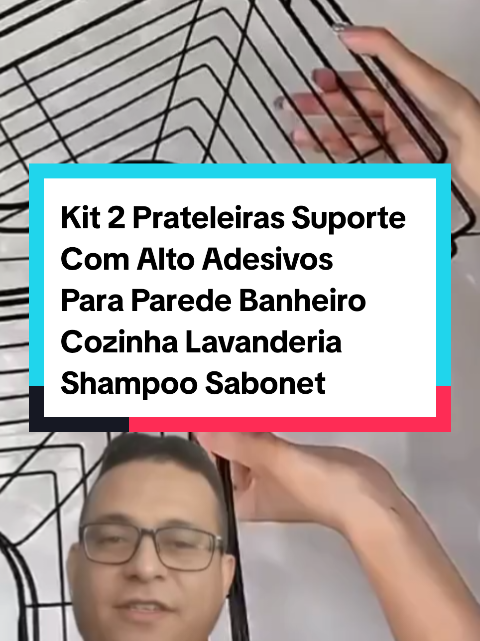 Kit 2 Prateleiras Suporte Com Alto Adesivos Para Parede Banheiro Cozinha Lavanderia Shampoo Sabonete#TikTokShopChegou 