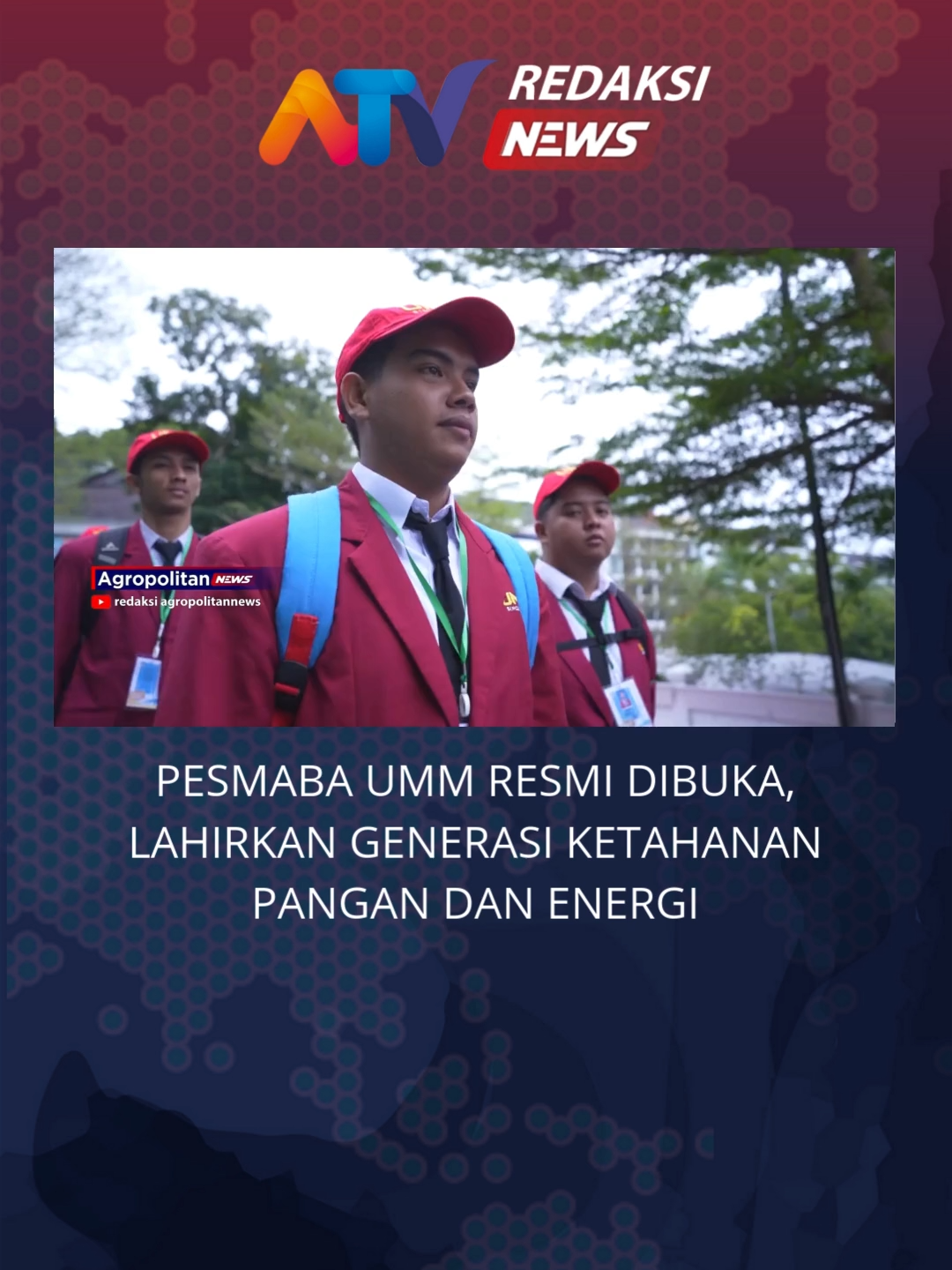 Pesmaba Umm Resmi Dibuka, Lahirkan Generasi Ketahanan Pangan Dan Energi. Suara Riuh Sorak-sorai Mahasiswa Baru memenuhi Helipad Universitas Muhammadiyah Malang (UMM). Jaket Almamater Merah dengan Logo Khas UMM, berpadu dengan Topi yang baru saja disematkan secara Simbolis, menjadi penanda dimulainya perjalanan panjang mereka sebagai Mahasiswa Kampus Putih Generasi 2025. Perjalana mereka dimulai dengan ikut aktif di penengenalan Studi Mahasiswa Baru (PESMABA) UMM, sejak 9 September 2025 ini. #beritaindonesia #BERITAKOTA #BERITAMALANGRAYA