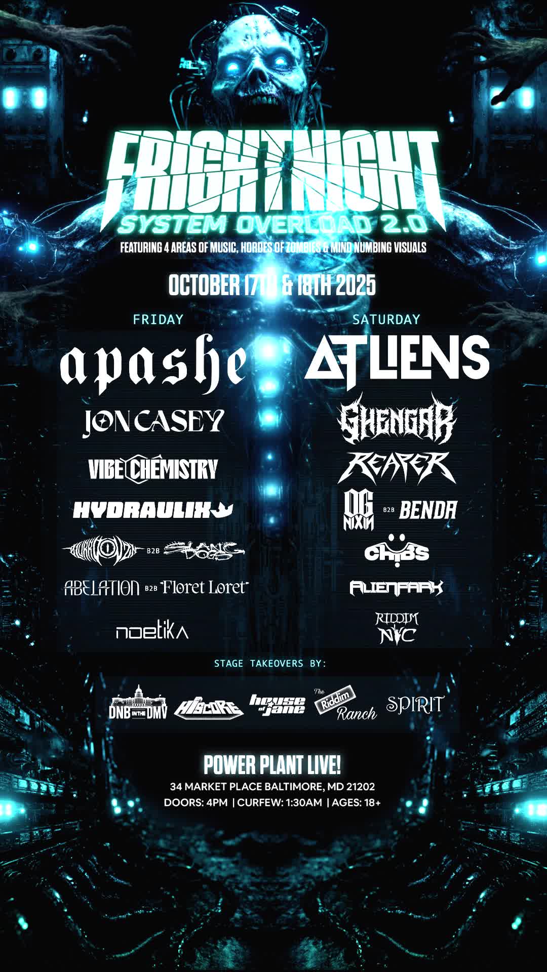 The East Coast’s wildest zombie rave RETURNS! 50+ artists • 4 stages • 2 nights of undead mayhem!
