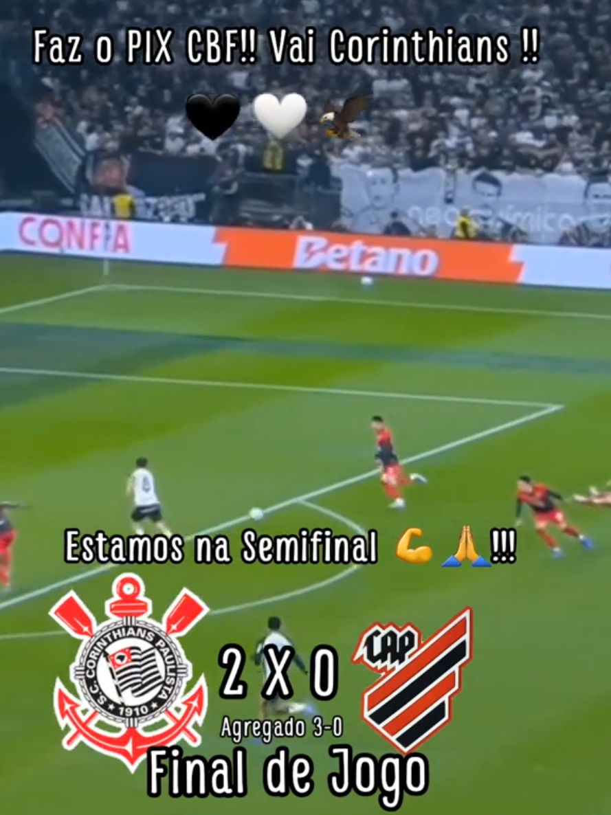 Furacão vira brisa e Timão está na Semifinal!!#copadobrasil #corinthians #futebol #esportes #fyp 