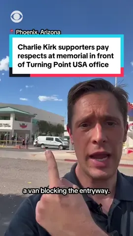 Charlie Kirk's organization Turning Point USA, based in Phoenix, Arizona, has seen an increase in police presence as well as a stream of supporters coming to pay their respects to the late conservative activist after he was killed in a shooting in Utah on Wednesday. CBS News' Kris Van Cleave reports on the ground in Phoenix. #news #charliekirk #conservative #arizona #utah 