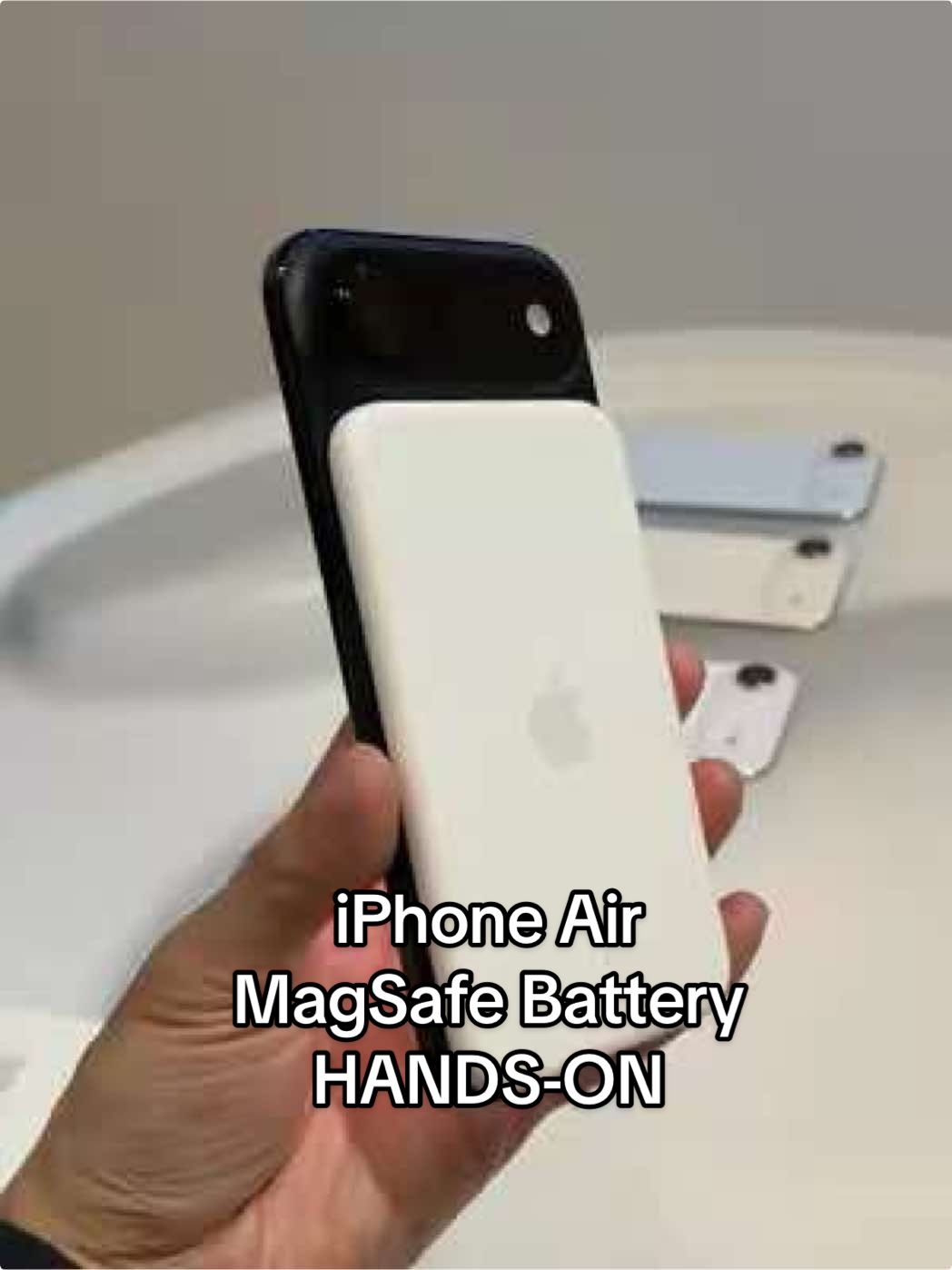 A closer look at the iPhone Air MagSafe Battery Pack and how it compares to the old MagSafe Battery Pack. It’s thinner, larger, and charges with USB-C! $99 to add more battery life to the iPhone Air #AppleEvent #iphoneair #fyp #foryou