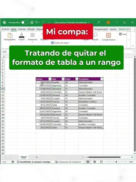 Cómo quitar el formato de tabla a un rango  #excel #exceltutorial #exceltips #microsoft #office 