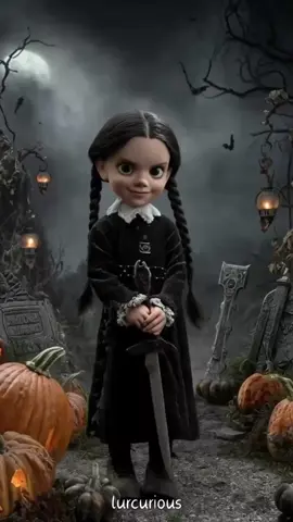 The girl loves her sword so stand back #salem #pumpkin #wednesday #halloween #scarystories 