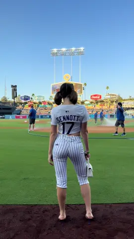 First pitch at @Los Angeles Dodgers with my friend @monkey 