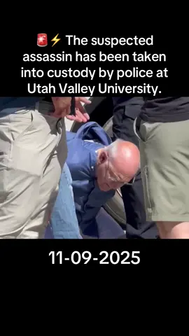 🚨⚡️ The suspected assassin has been taken into custody by police at Utah Valley University.#Trump #ny #america #rip #charliekirk 