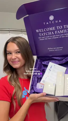 trying skincare from @Tatcha US 🤭💜✨ ILY GIRLIES!  #getunreadywithme #skincareroutine #tatcha #glowyskin #chitchatgrwm 