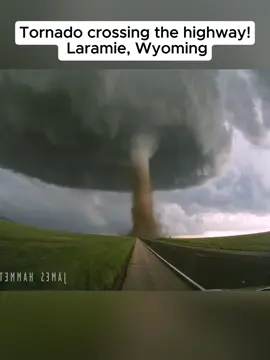 Tornado crossing the highway! Laramie, Wyoming! - P2 #tornado #storm #tornadowarnings #weather #scary #fy #viralvideo 