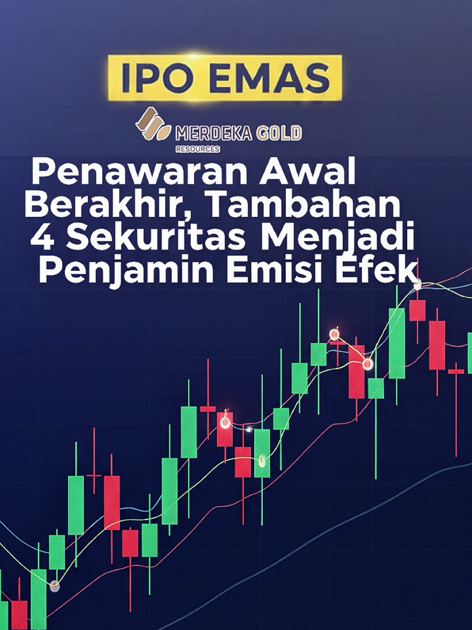 [IPO SAHAM] PT Merdeka Gold Resources Tbk yang akan melaksanakan IPO dengan kode emiten EMAS telah melaksanakan penawaran awal pada tanggal 8-10 September 2025 di rentang harga 1.800-3.020. Rencana awal IPO ini akan dikawal oleh tiga sekuritas yaitu LG-Trimegah Sekuritas Indonesia Tbk, DH-Sinarmas Sekuritas dan PD-Indo Premier Sekuritas. Di akhir masa penawaran awal tanggal 10 September 2025 yang lalu ada tambahan empat sekuritas yang akan ikut mengawal IPO EMAS diantaranya AI-Uob Kay Hian Sekuritas, PP-Aldiracita Sekuritas Indonesia, TP-OCBC Sekuritas Indonesia danb YO-Amantara Sekuritas Indonesia. Investor saat ini sedang menunggu harga final IPO EMAS pada penawaran umu 17-19 September 2025 mendatang. #ipo #saham #emas #merdeka #gold 