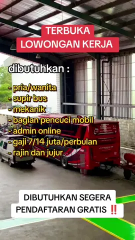 dibutuhkan secepatnya pendaftaran langsung di website bio profil ‼️ #loker2025 #mekanik #admin #supir #bus 