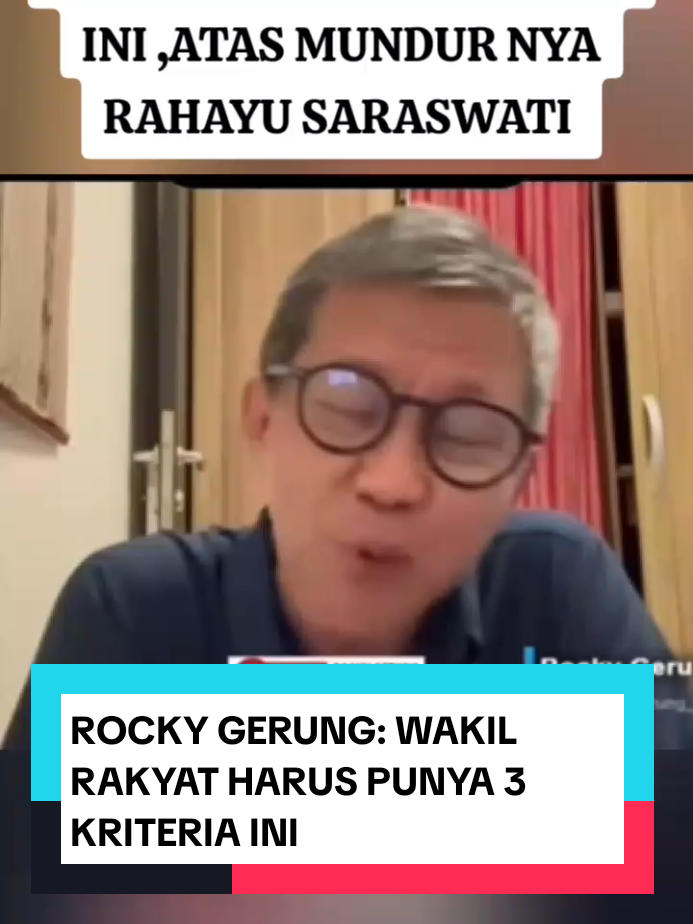 TANGGAPAN ROCKY GERUNG: RAHAYU SARASWATI MUNDUR DARI DPR SIFAT YANG BAGUS #rockygerung #rahayusaraswati #dpr #fyp #viral 