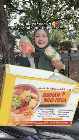 Silahkan jajanan segernya bisa dikirim seluruh surabaya sidoarjo, take away dirumah produksi atau serbu di rute OTR ❤️‍🔥✨ #jualasinansurabaya #asinansurabaya #asinanmurah #somtamsurabaya #rujak 