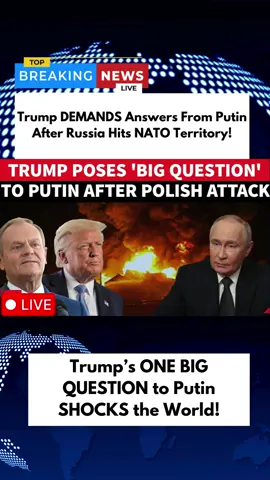 Trump Poses 'ONE BIG QUESTION' To Putin After Russia 'BOMBS' NATO Territory | 'I Want To...' | WatchUS President Donald Trump has broken his silence after a dramatic Russian drone incursion into Poland, a NATO member state. With over a dozen drones breaching Polish airspace and NATO scrambling jets to shoot them down, tensions have surged across Eastern Europe. Trump reacted with bemusement, asking, “What’s with Russia violating Poland’s airspace?” But critics say his vague response raises questions about U.S. resolve. With NATO invoking Article 4 and Trump’s envoy en route to Ukraine, is Washington ready for escalation — or playing catch-up?#Trump #Russia #Poland #NATO #Ukraine #DroneStrike #Putin #TrumpReaction #NATOAlert #russiaukrainewar 