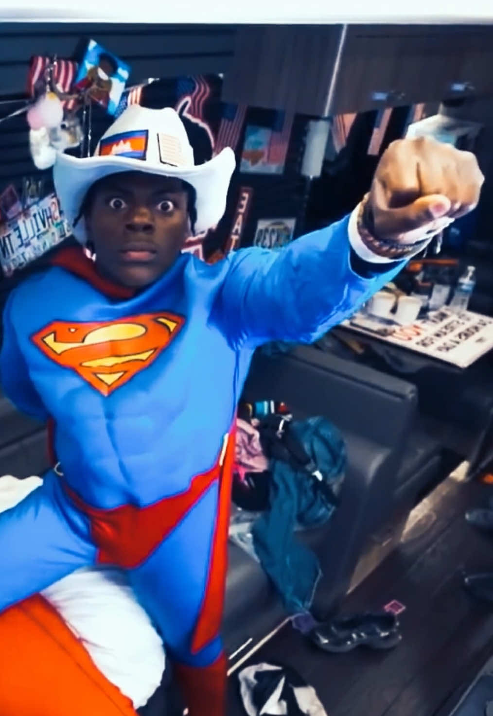 iShowspeed Speed saves the day dressed as Superman, he saves the world from his big brother Jamal who allegedly vapes — #IShowSpeed #fyp 