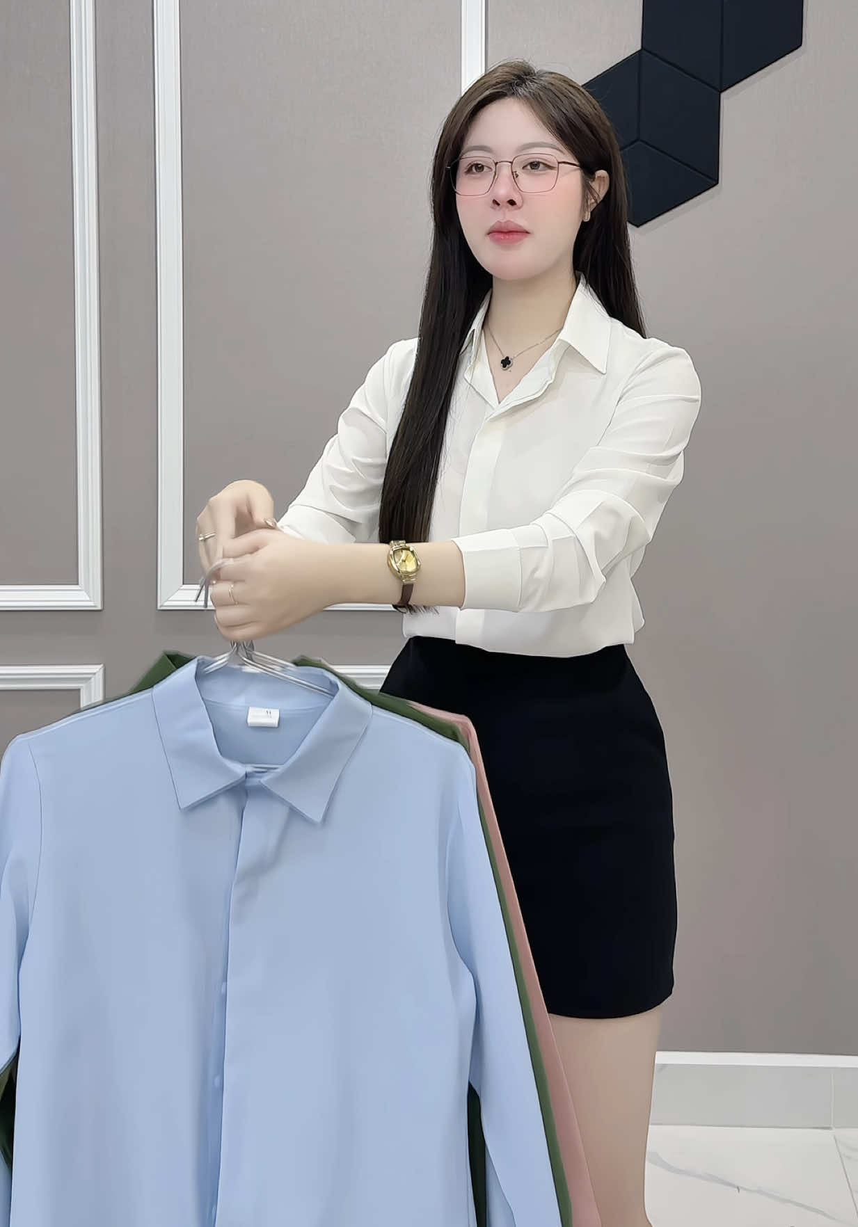 Áo sơmi lụa hàn đẹp 💕 #aosominu #aosomidaitay #aosomi #somilua #viral 