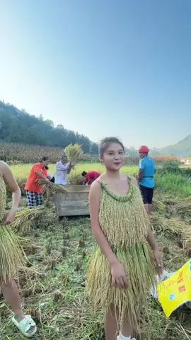 Bộ sưu tập thời trang lúa mùa thu! 🌾 ​Điệu nhảy đồng quê 💃 ​Vũ điệu thu hoạch mùa lúa 🌾 ​Thời trang làm từ lúa 🌾 #foryou #fyp #foryoupage #viral #trending 