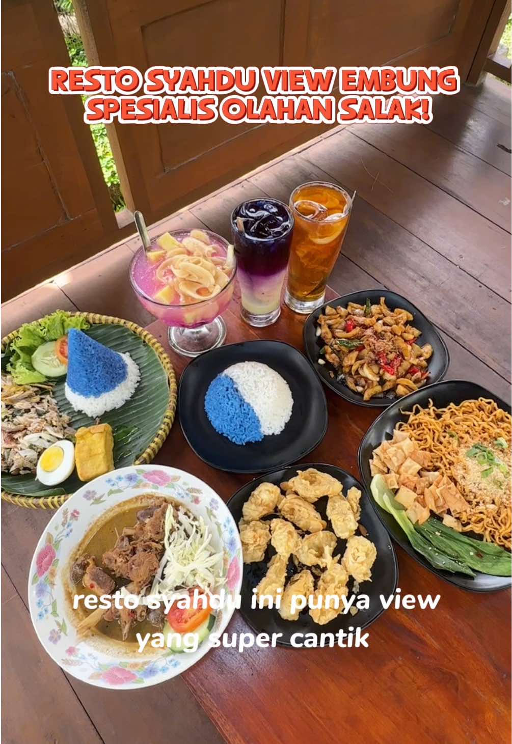 FAMILY RESTO SYAHDU SUPER LUAS DI DEKAT EMBUNG!  tempatnya yang syahdu, cocok buat healing, kumpul rame rame bareng keluarga dan teman..  asiknya lagi pemandangan embung nya yang bikin betah lama lama disini🤫 selain bisa buat nongkrong, buat jogging dan mancing pun bisa ya guys🤭 🍽 Erista Kalian ⏰ 07.00-18.00 📍 Embung Kaliaji, Sangurejo, Wono Kerto, Turi, Yogyakarta, Daerah Istimewa Yogyakarta 55551 #menuhunterr #kulinerjogya #jogjaviral #fypreels #eristakaliaji 