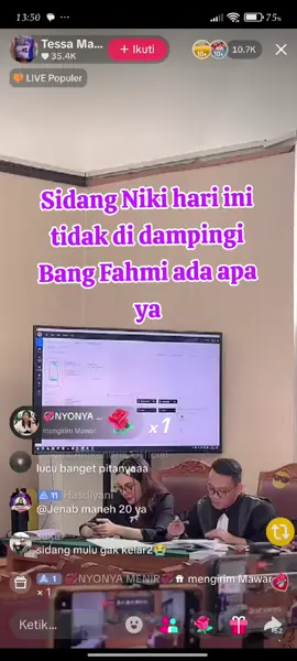 sidang lanjutan Niki,bang Fahmi tidak hadir ,smoga cepat bebas ya Niki bnyk yg mendukungmu#tiktokviral #pnjakartapusat #sidangnikitamirzani #fypage #fyppppppppppppppppppppppp 