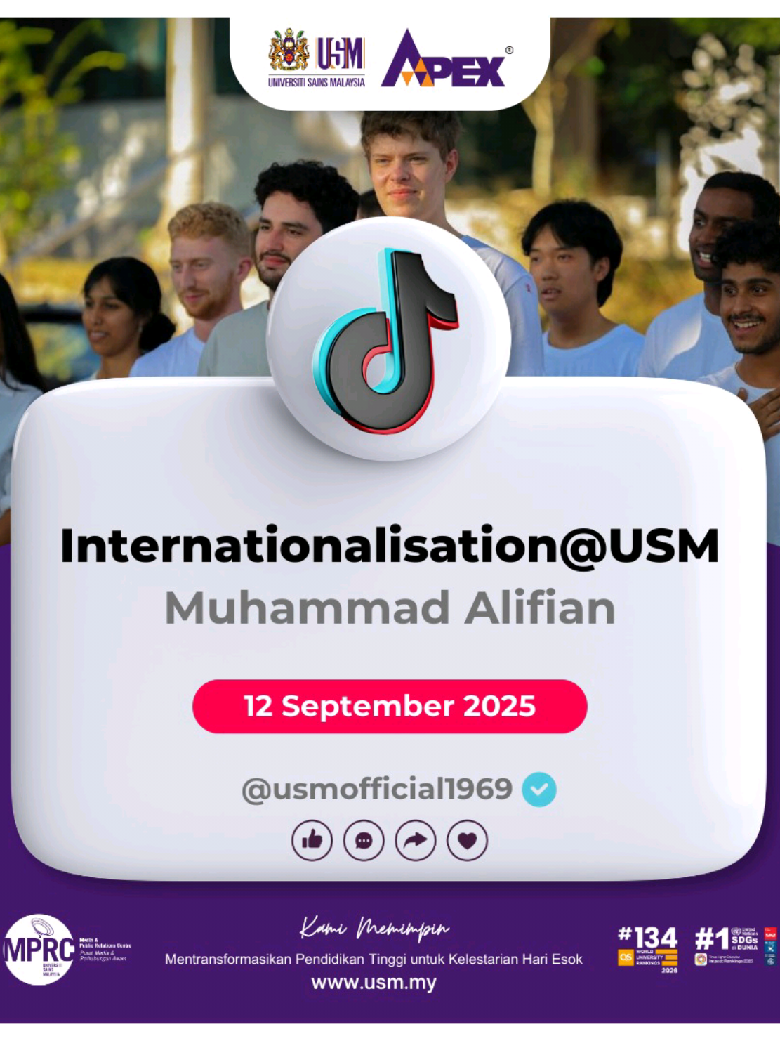 Meet Muhammad Alifian Nuriman, PhD student in Mathematical Sciences from 🇮🇩 Indonesia. His journey at USM goes beyond equations — it’s about real friendships, shared cultures, and preparing for a global future. #USM #WeLead #internationalstudent #fyp 