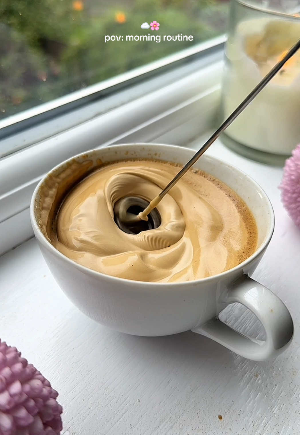 it’s a peaceful day ahead☁️🌸🤍🫧☁️ #homecafe #SelfCare #icedlatte #coffeelover #homecafevideo        🫧🛍️🪷💞🧚🏽‍♀️💐  