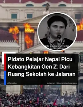 Pidato Pelajar Nepal Picu Kebangkitan Gen Z dan Warga untuk Melawan🔥 Keren Lu Dek👏 #melawan  #kebijakan  #pemerintah  #nepal  #demo 