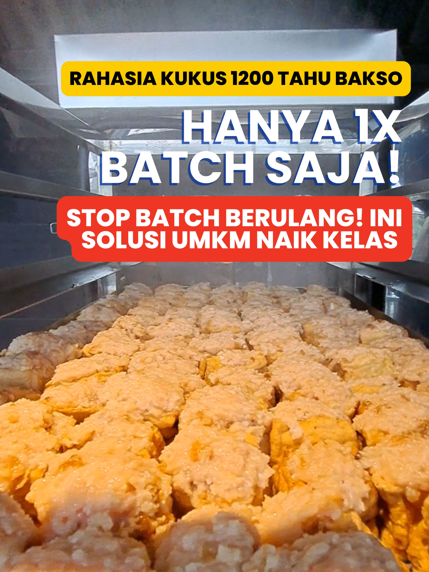 Rahasia Produksi Ribuan Tahu Bakso Tanpa Ngukus Berulang! Solusi UMKM: Mesin Steamer 10 Tray Bayangkan dapat orderan 5.000 tahu bakso, tapi kukusanmu cuma muat 200 pcs sekali jalan. Artinya harus kukus 25 kali batch! Yang matang duluan bukan tahunya… tapi tenaga kerja yang kelelahan Menurut data Kementerian Perindustrian 2021, kapasitas produksi kecil adalah salah satu hambatan utama UMKM pangan untuk naik kelas. Bukan karena pasarnya sempit, tapi karena alat produksi tidak bisa mengejar kapasitas. Akibatnya: Order ditolak, customer pindah Biaya gas membengkak Mutu produk menurun Risiko kontaminasi naik Solusinya jelas → Steamer Revon 10 Tray dengan Troli 1 Tray muat 120 pcs 10 Tray = 1200 pcs sekali kukus Panas merata → hasil konsisten Stainless steel → higienis & sesuai standar BPOM Non-elektrikal → awet & mudah perawatan Dengan Steamer Revon, kamu bisa kukus ribuan pcs sekaligus tanpa ribet batch berulang. Usaha jadi efisien, higienis, konsisten, dan siap naik kelas! 👉 Konsultasi sekarang dan bawa produksi UMKM-mu ke level profesional! #tahubakso #umkmpangan #mesinsteamer #steamer10tray #alatdapurumkm #produksimakanan #usahakuliner #usahamodal #usahaumkm #mesinkukus #kukusanmodern #usahahemat #alatdapurprofesional #produksiefisien #revonsteamer #usahakulinerindonesia #mesinukm #produksimakananmassal #usahanaikkelas #alatkukus
