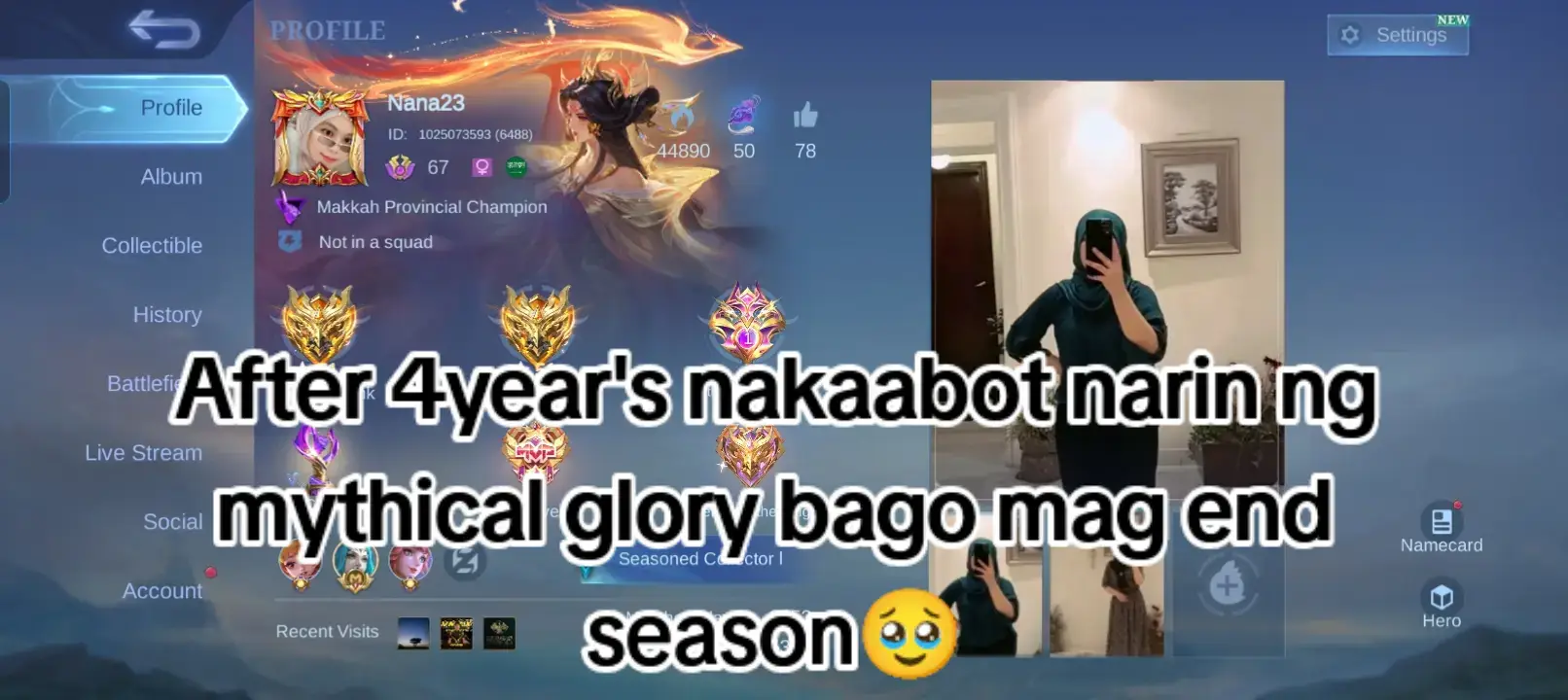 After 4year's nakaabot narin ng mythical glory bago mag end season 🥹. #foryoupage #mlbb #mythicalglory 