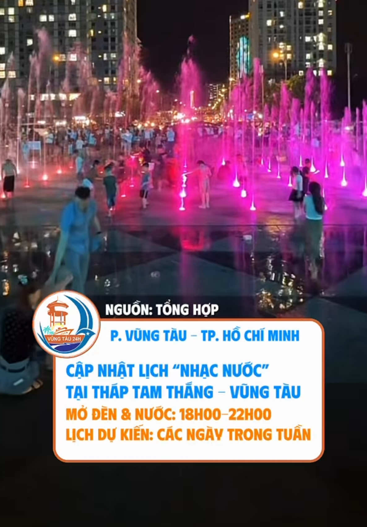 Cập nhật lịch mở nhạc nước và đèn tại Tháp Tam Thắng, phường Vũng Tàu, Tp. Hồ Chí Minh #vungtau24h #tintuc #vungtau #thaptamthang #tphochiminh 