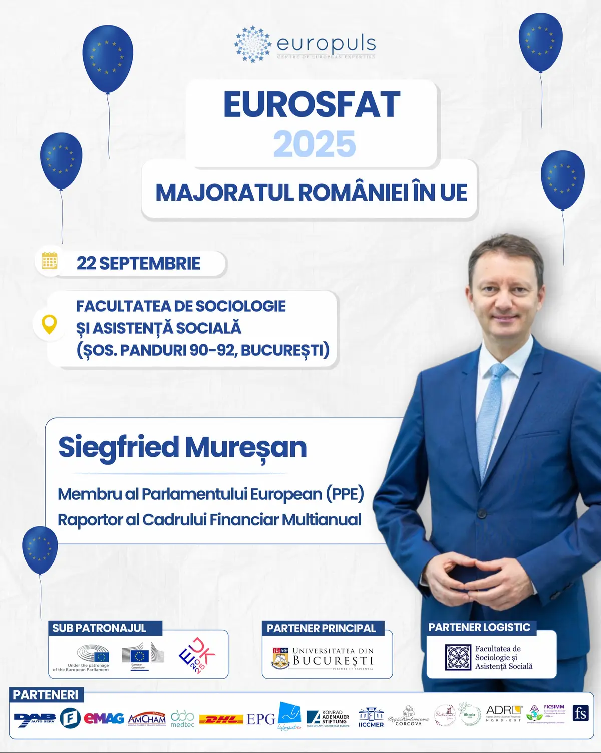 🇪🇺 Siegfried Mureșan, Membru al Parlamentului European (PPE) și raportor al Cadrului Financiar Multianual, va avea două intervenții în cadrul EUROSFAT 2025 – Majoratul României în UE: 🔵 Masă rotundă: Următorul Cadru Financiar Multianual – dezvoltarea de la nivel local la nivel național 🔵 PNRR pe ultima sută de metri – cursa contra cronometru La nivel european tocmai au început negocierile pentru viitorul Cadru Financiar Multianual 2028–2034, orientat spre securitate și competitivitate. În același timp, PNRR se află în etapa finală, cu un bilanț al realizărilor și provocărilor. În calitate de raportor și coordonator al acestor negocieri din partea Parlamentului European, Siegfried Mureșan va aduce la EUROSFAT perspective esențiale pentru România și pentru întreaga Uniune. 🇷🇴 Nu ratați oportunitatea! 🔗 Participarea este gratuită, iar înscrierile se pot realiza exclusiv pe site-ul Forumului EUROSFAT. Link în comentarii. #EUROSFAT2025 #ForumulEUROSFAT #majoratROUE