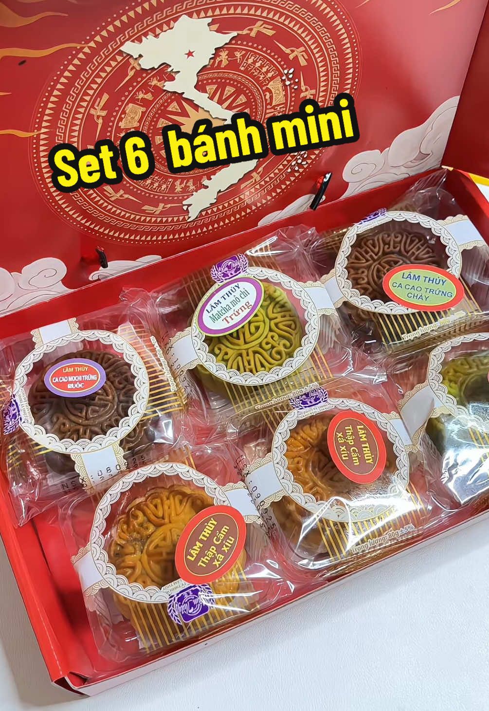 Bánh trung thu hộp 6 bánh 80g #banhtrungthu #banhtrungthumochi #banhtrungthutrungmuoi #banhtrungthutruyenthong #banhtrungthulamthuy #banhtrungthumini 