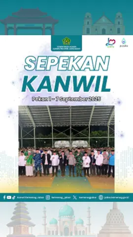 Sampurasun #wargijabar  ✨ Sepekan Kemenag Jabar | 1–7 Sept 2025 ✨ Dari rapat koordinasi, layanan umat, hingga peringatan Maulid Nabi, semua terlaksana penuh semangat dan kebersamaan 🌿 #kemenagjabar  #layanancinta  #humaskemenagjabar 