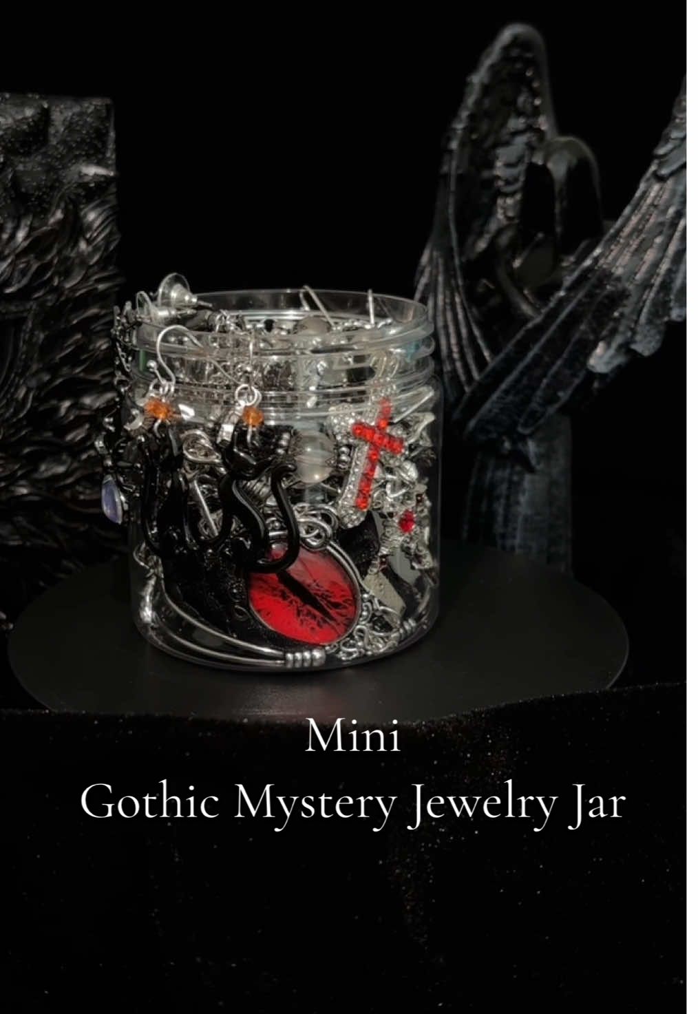 Our tiniest gothic mystery jar yet 🖤Perfect for your first jollyhit try ☠️#mysteryjewelryjar #gothfashion #jollyhit #gothtok 