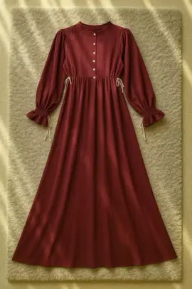 Elsira Burgundy Dress Gamis Maxi Syari Muslim Lebaran Wanita Dewasa Mewah Simple Pesta Kondangan Kain Crinkle Airflow Premium gamisabaya#gamisabaya #dresskondangan #setelanwanita #wibgajian 