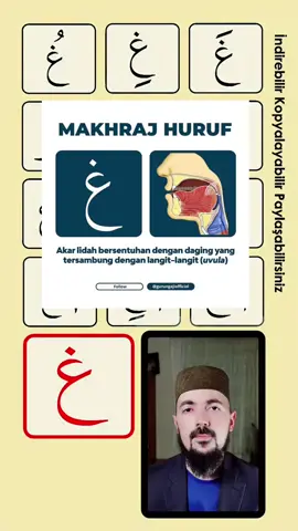 cara melafalkan huruf Ghain غ #fyp #foryoupage 