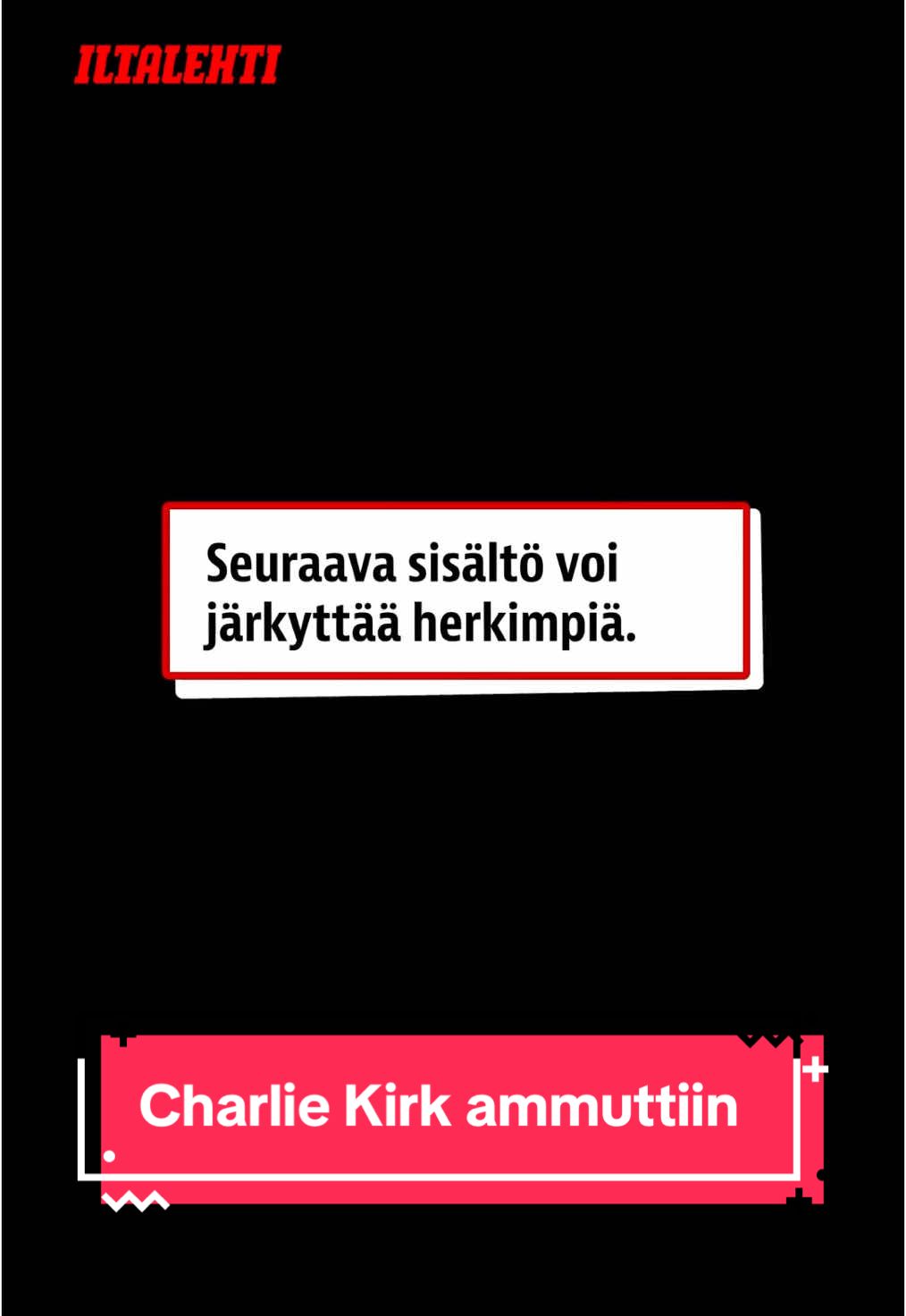 Video julkaistu uudelleen 11.9.2025 kello 13.12. Videon alkuun lisätty varoitus. Charlie Kirkin kuolemaan johtanut tilanne tallentui videolle. #iltalehti #uutinen #uutiset #charliekirk #yhdysvallat 