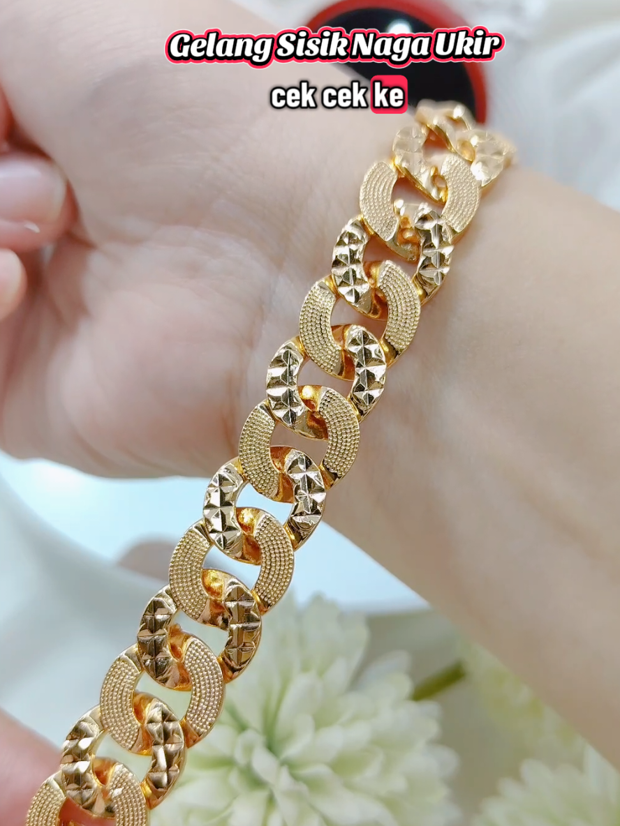 Gelang Sisik Naga Ukir #perhiasanwanita #aksesoris #perhiasan #gelang #gelangrantai 