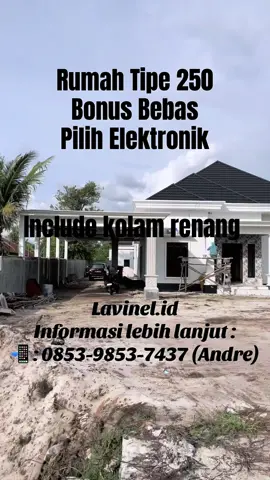 Dijual!!! 🏡 Rumah Tipe 250 (Indent) Lokasi Pembangunan :  - Jl. G.Obos XIV Kota Palangka Raya. - Jl. Jati (Dekat Duta Mall) Kota Palangka Raya.  - Jl. Tingang Kota Palangka Raya. Desain modern dan estetik. Bangunan luas, desain menarik, kualitas bangunan terjamin, model yang sudah modern. Hunian mewah sudah tidak diragukan lagi. Informasi pembayaran : (Cash Keras/Cash Bertahap/Cash Tempo). *Tanpa tambahan bunga. Fasilitas : - 5 K. Tidur - 1 R. Tamu - 1 R . Keluarga - 1 Dapur (Free kitchen set) - 1 Kolam renang  - 1 Carport  - Halaman Luas Harga : 2,5M Minat 😍:  📲 0853-9853-7437 (Andre) #perumahankomersilpalangkaraya #perumahanpalangkaraya #propertypalangkaraya #palangkaraya #gunungmas 